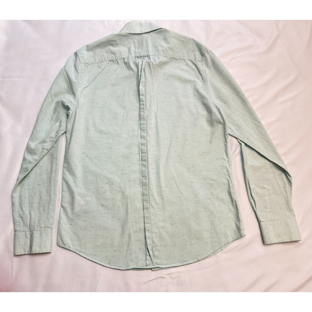 Ben Sherman Original Men's M Long Sleeve Button Down Shirt Mint Green Speckled - Picture 2 of 13